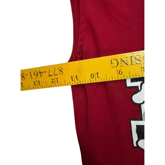 Zombie Cheerleader Costume Red Black Striped Tutu Skull Print Spirit Size M - Picture 2 of 5